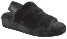 Load image into Gallery viewer, Furry Slipper with Strap- Black
